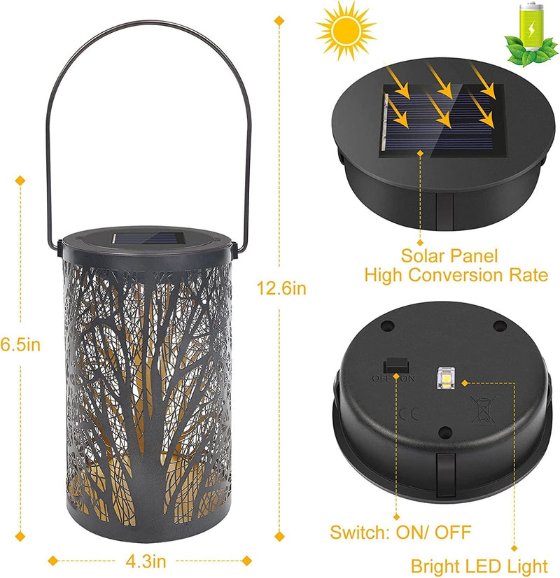 Deaunbr Solar Lantern Outdoor Lights for Decorative Atmosphere Hanging Garden Lantern Cylindrical Table Lamp Night Light Warm Lighting for Courtyard, Party, Walkway,Terrace, Garden, Lawn (1 Pack) Home & Garden > Lighting > Lamps deaunbr   