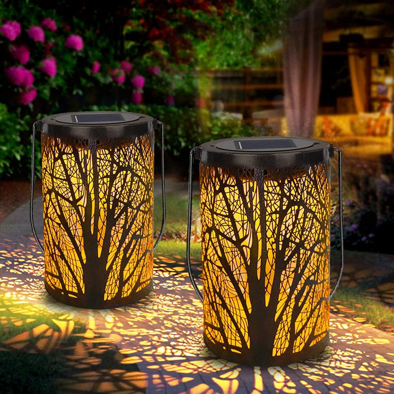 Deaunbr Solar Lantern Outdoor Lights for Decorative Atmosphere Hanging Garden Lantern Cylindrical Table Lamp Night Light Warm Lighting for Courtyard, Party, Walkway,Terrace, Garden, Lawn (1 Pack) Home & Garden > Lighting > Lamps deaunbr 2 Pack  