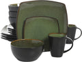 Gibson Soho Lounge 16-Piece Square Reactive Glaze Dinnerware Set, Red Home & Garden > Kitchen & Dining > Tableware > Dinnerware Gibson Green Service for 4 (16pc) 