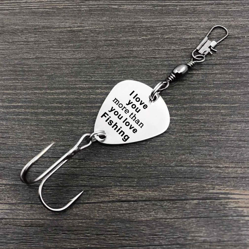 FKOG Fishing Lure Hook I'Ll Love You Till the End of the Line Engraved Fishing Hook Lure Gift for Husband Father Daddy Boyfriend Fiance Sporting Goods > Outdoor Recreation > Fishing > Fishing Tackle > Fishing Baits & Lures FKOG I Love You More Than You Love Fishing  