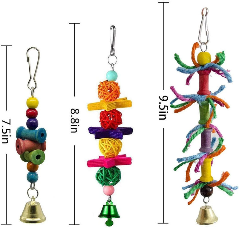 Deloky 8 Packs Bird Swing Chewing Toys- Parrot Hammock Bell Toys Suitable for Small Parakeets, Cockatiels, Conures, Finches ,Budgie,Macaws, Parrots, Love Birds Animals & Pet Supplies > Pet Supplies > Bird Supplies > Bird Cages & Stands Deloky   