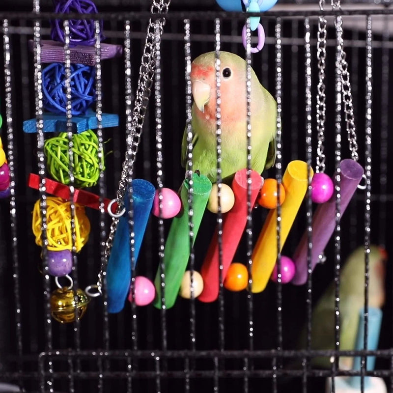 Deloky 8 Packs Bird Swing Chewing Toys- Parrot Hammock Bell Toys Suitable for Small Parakeets, Cockatiels, Conures, Finches ,Budgie,Macaws, Parrots, Love Birds Animals & Pet Supplies > Pet Supplies > Bird Supplies > Bird Cages & Stands Deloky   
