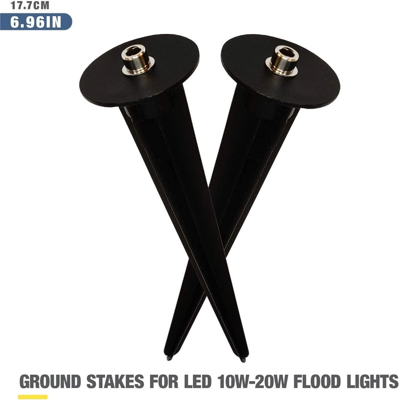 DEMASLED 2Pcs Metal Ground Stake for 10W - 20W LED Flood Light Holder 6.6 in - 16.8Cm for Outdoors Gardens and Yard Home & Garden > Lighting > Flood & Spot Lights DEMASLED   
