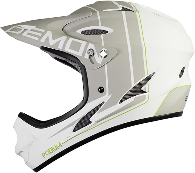 Demon Podium Full Face Bike Helmet Sporting Goods > Outdoor Recreation > Cycling > Cycling Apparel & Accessories > Bicycle Helmets Demon United White Large 