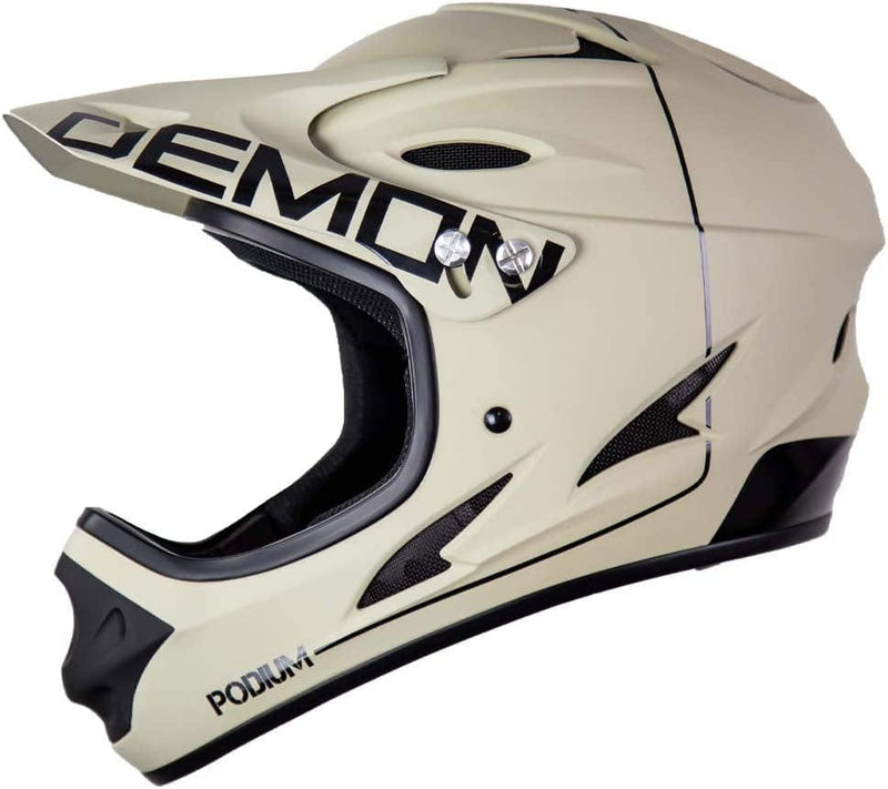 Demon Podium Full Face Bike Helmet Sporting Goods > Outdoor Recreation > Cycling > Cycling Apparel & Accessories > Bicycle Helmets Demon United Tan/Black XLarge 