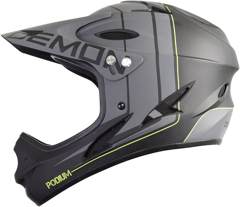 Demon Podium Full Face Bike Helmet Sporting Goods > Outdoor Recreation > Cycling > Cycling Apparel & Accessories > Bicycle Helmets Demon United Black XLRG 