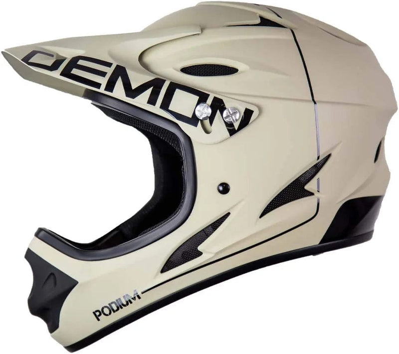 Demon Podium Full Face Bike Helmet Sporting Goods > Outdoor Recreation > Cycling > Cycling Apparel & Accessories > Bicycle Helmets Demon United Tan/Black Large 