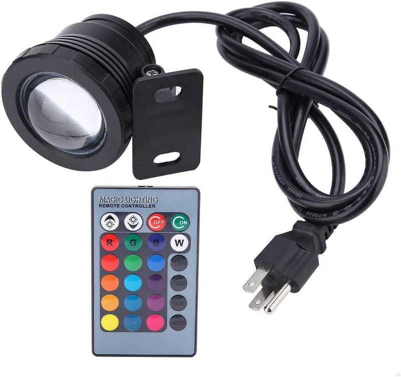 DERCLIVE RGB Underwater Light Multi-Color Outdoor AC85-265V (10W Silver 9*Bead) 2 RGB Light Light Light Underwater RGB Underwater Light RGB Home & Garden > Pool & Spa > Pool & Spa Accessories DERCLIVE As Shown 110 null12 