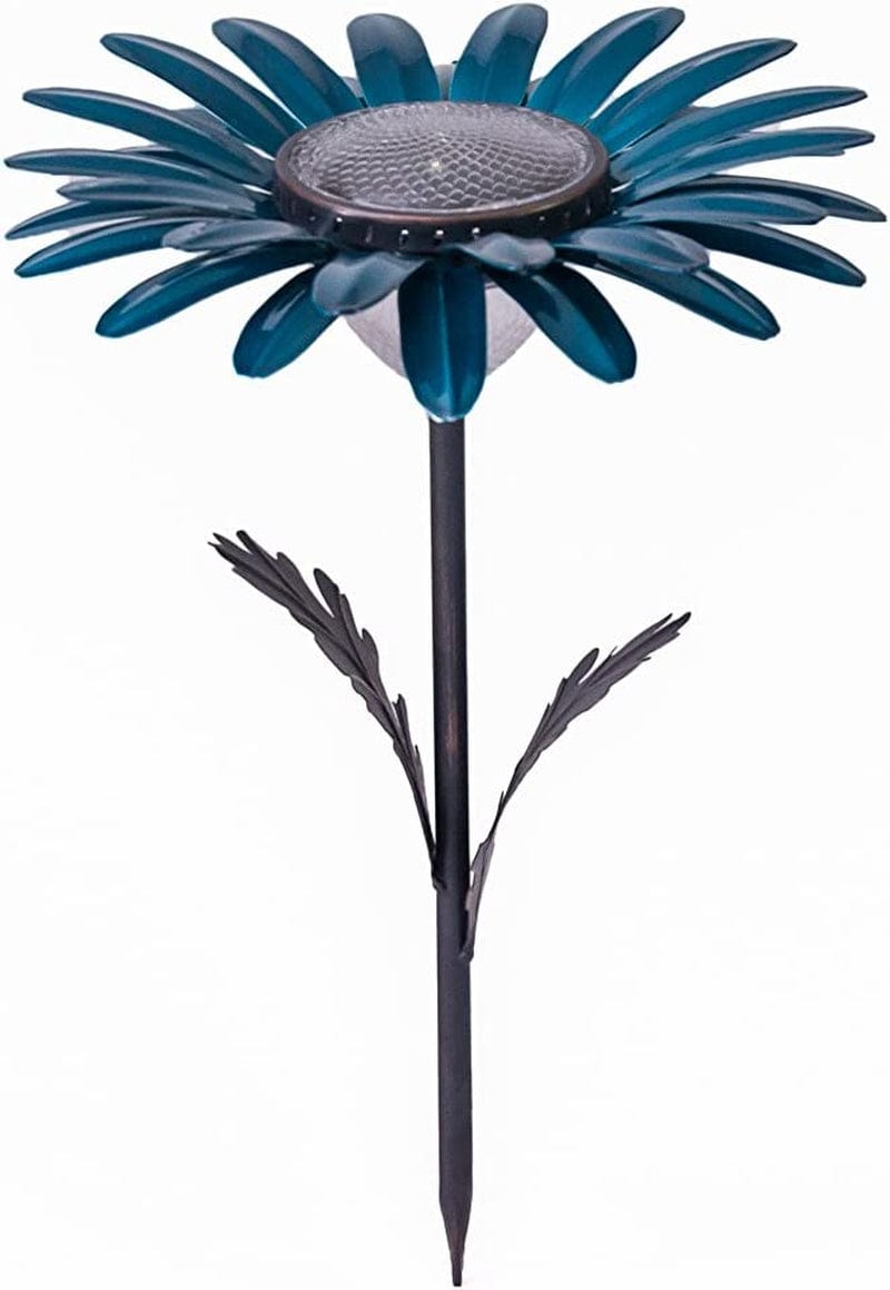 Desert Steel Flower Solar Light - (Teal Daisy - 18" H X 11.5" W) - 20 Lumen LED Garden Light & Pathway Lamp Home & Garden > Lighting > Lamps Desert Steel Teal Daisy  