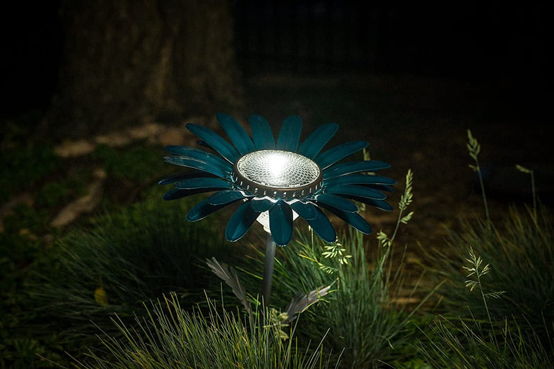 Desert Steel Flower Solar Light - (Teal Daisy - 18" H X 11.5" W) - 20 Lumen LED Garden Light & Pathway Lamp Home & Garden > Lighting > Lamps Desert Steel   