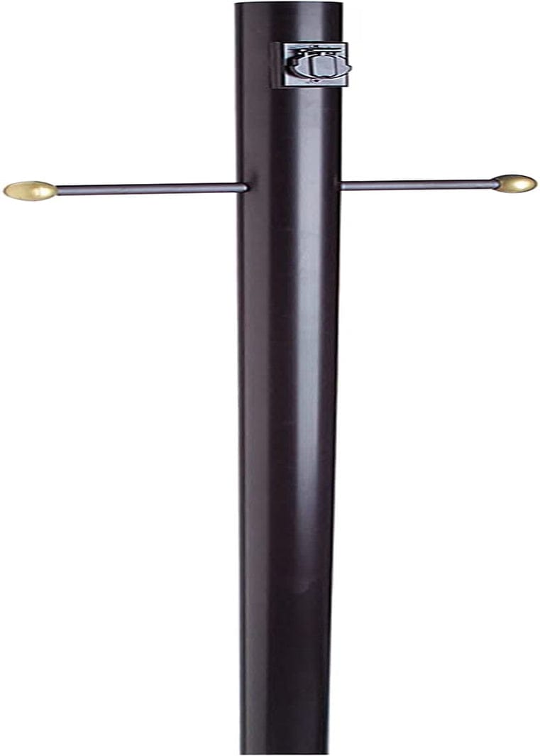 Design House 501817 80-Inch Lamp Post, Black Home & Garden > Lighting > Light Ropes & Strings HI- Design House Lamp Post with Cross Arm and Electrical Outlet  
