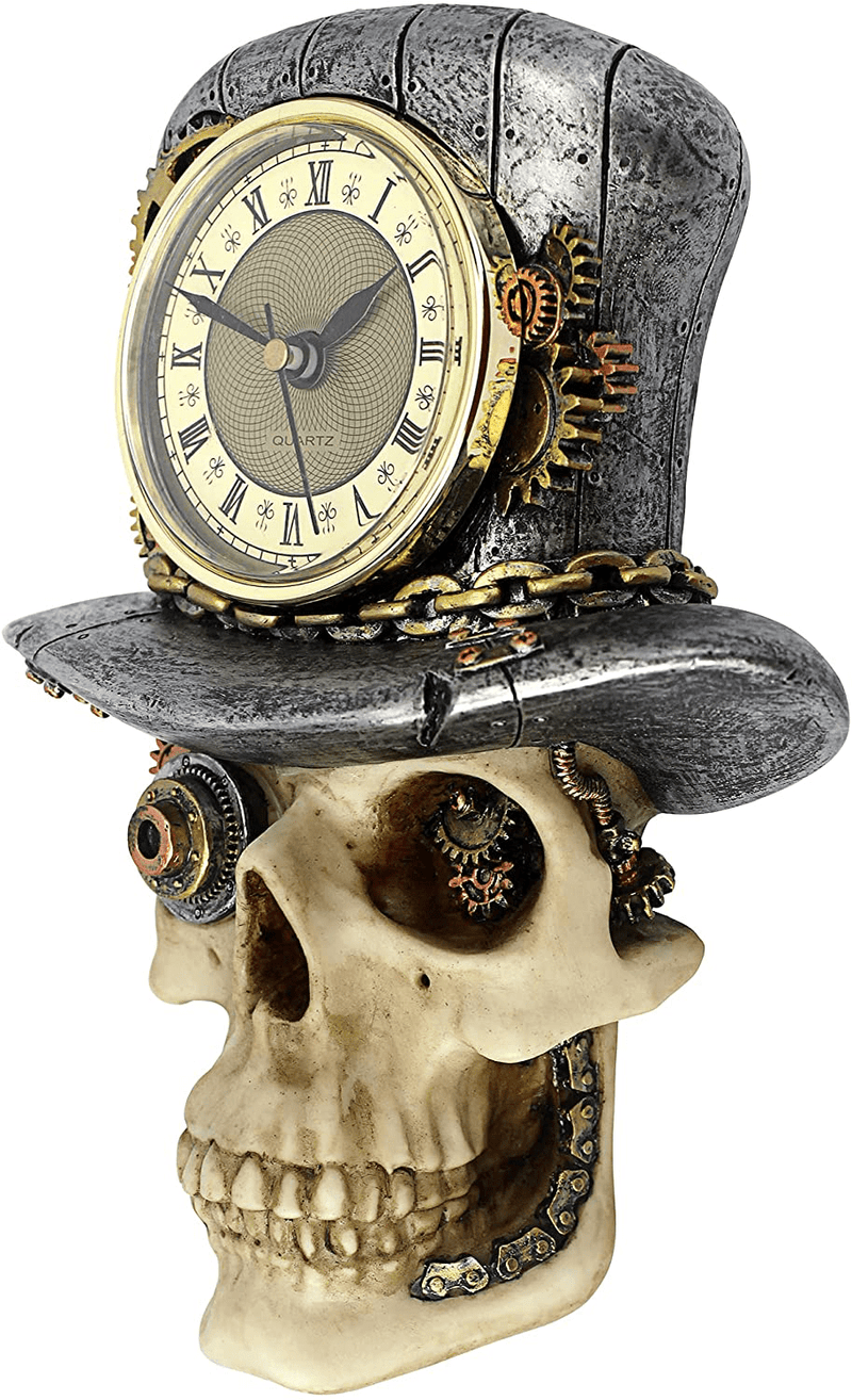 Design Toscano Steampunk Mad Hatter Skull Sculptural Wall Clock, Full Color Home & Garden > Decor > Clocks > Wall Clocks Design Toscano   