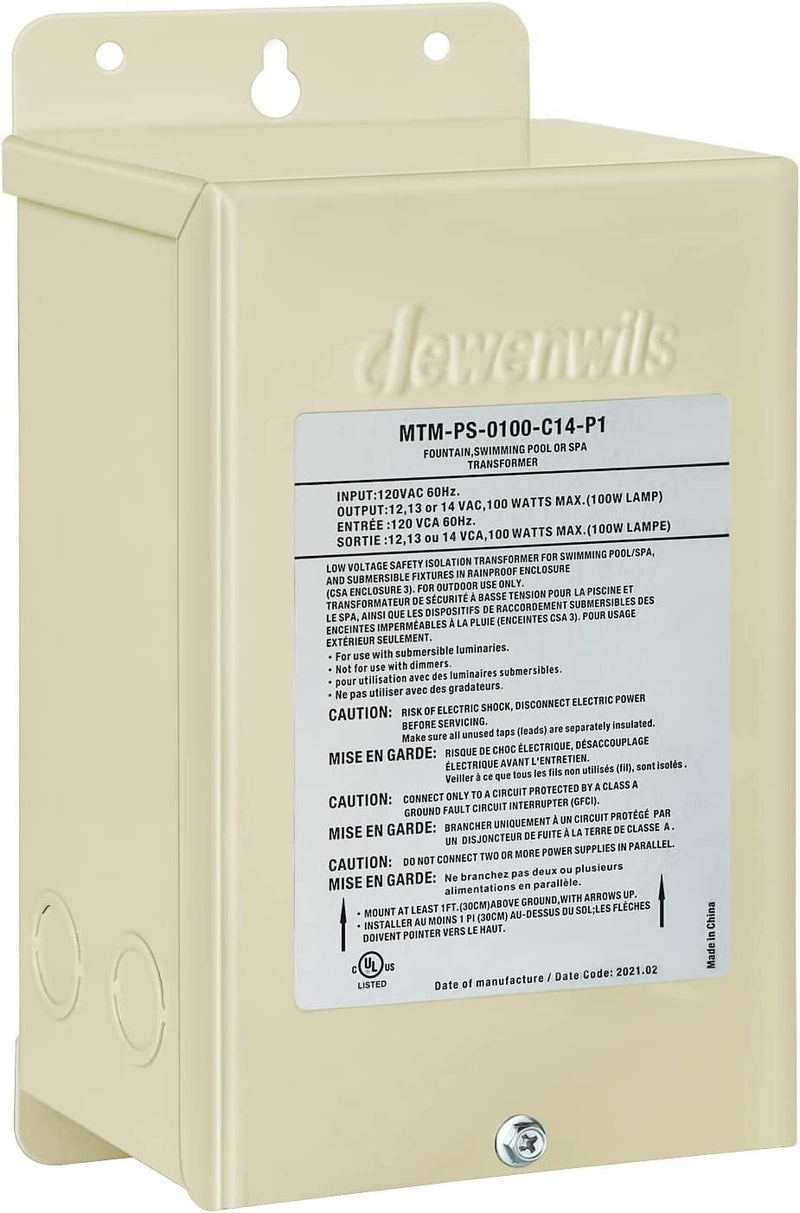DEWENWILS 300W Low Voltage Pool Light Transformer, 120V AC to 12V/13V/14V AC, Multi-Tap Safety Transformer for Pool Lighting, Spa, Underwater Fountain Lights, Outdoor Landscape Lights Home & Garden > Pool & Spa > Pool & Spa Accessories DEWENWILS 100.0  