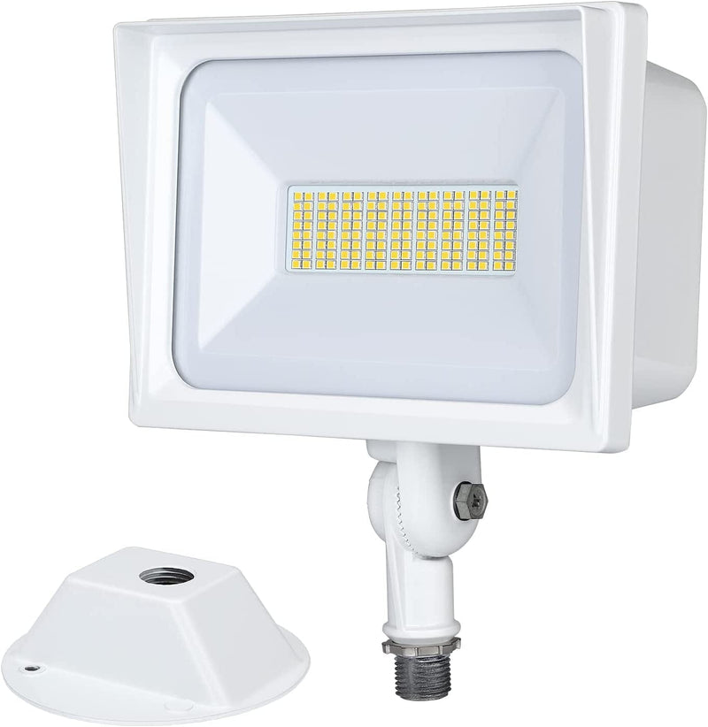 DEWENWILS 65W LED Flood Light Outdoor, 6670 LM Super Bright(500W Equivalent) IP65 Waterproof Knuckle Mount LED Security Light, 5000K Daylight for Garage, Patio, Yard, Brown, UL Listed Home & Garden > Lighting > Flood & Spot Lights DEWENWILS White  