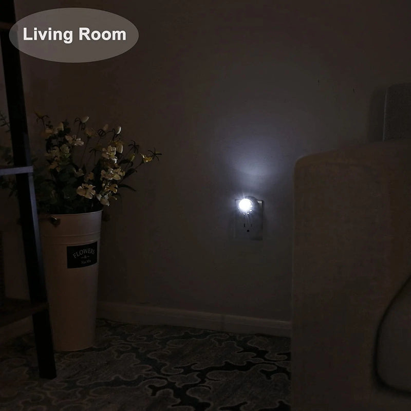 DEWENWILS LED Plug in Night Lights with Auto Dusk to Dawn Sensor, 360° Rotating, Directional Nightlights for Kids, Hallway, Bathroom, Bedroom, Daylight, UL Listed, 4 Pack