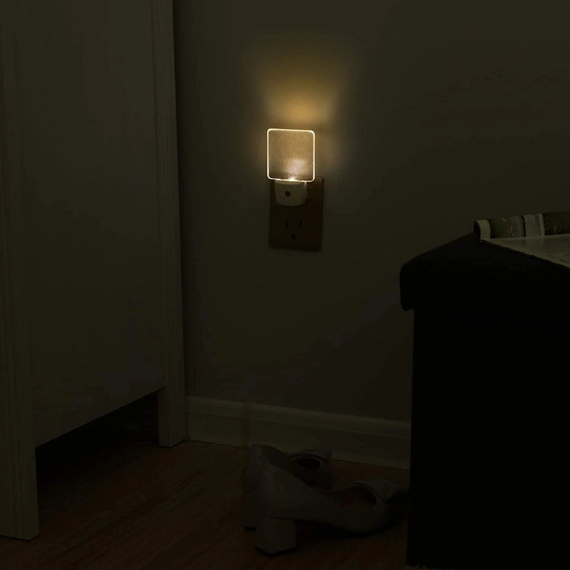 DEWENWILS Plug-In LED Night Light with Light Sensor,Warm White, Dusk to Dawn Sensor Flat Nightlight for Bathroom, Hallway, Bedroom, Living Room, UL Listed, 4 Pack