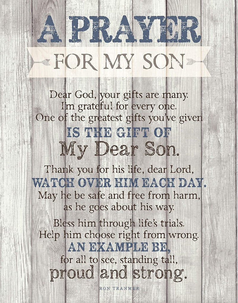 DEXSA Son Prayer Wood Plaque - Made in the USA - 11.75"X15" - Vertical Frame Wall Decoration | Keyhole for Hanging | Dear Lord, One of the Greatest Gifts You'Ve Given Is the Gift of My Dear Son Home & Garden > Decor > Seasonal & Holiday Decorations Dexsa 11.75" x 15"  