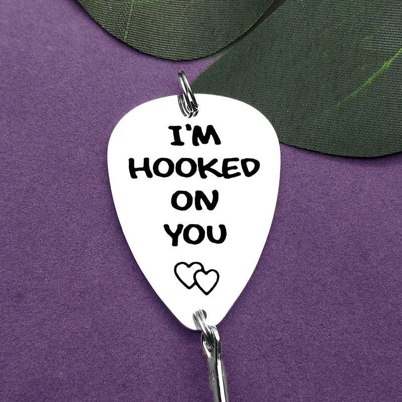 Boyfriend Husband Gift I'M Hooked on You Fishing Lure Fisherman Gift Couple Gift for Him Fishing Lure Jewelry Christmas Birthday Valentines'S Day for Men Sporting Goods > Outdoor Recreation > Fishing > Fishing Tackle > Fishing Baits & Lures Vadaka   