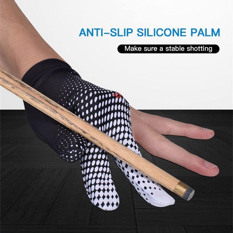 Mengk Billiard Glove Anti-Skid Breathable Cue Sport Glove 3 Finger Super Elastic Sports Glove Fits on Left or Right Hand Sporting Goods > Outdoor Recreation > Boating & Water Sports > Swimming > Swim Gloves MengK   
