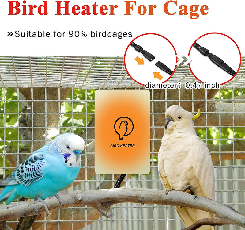 Bird Heater for Cage - Snuggle up Bird Warmer for Exotic Pet Birds, 10W African Grey, Parakeets, Parrots (BH-1409（3.7"X5.7"）) Animals & Pet Supplies > Pet Supplies > Bird Supplies Beamama   