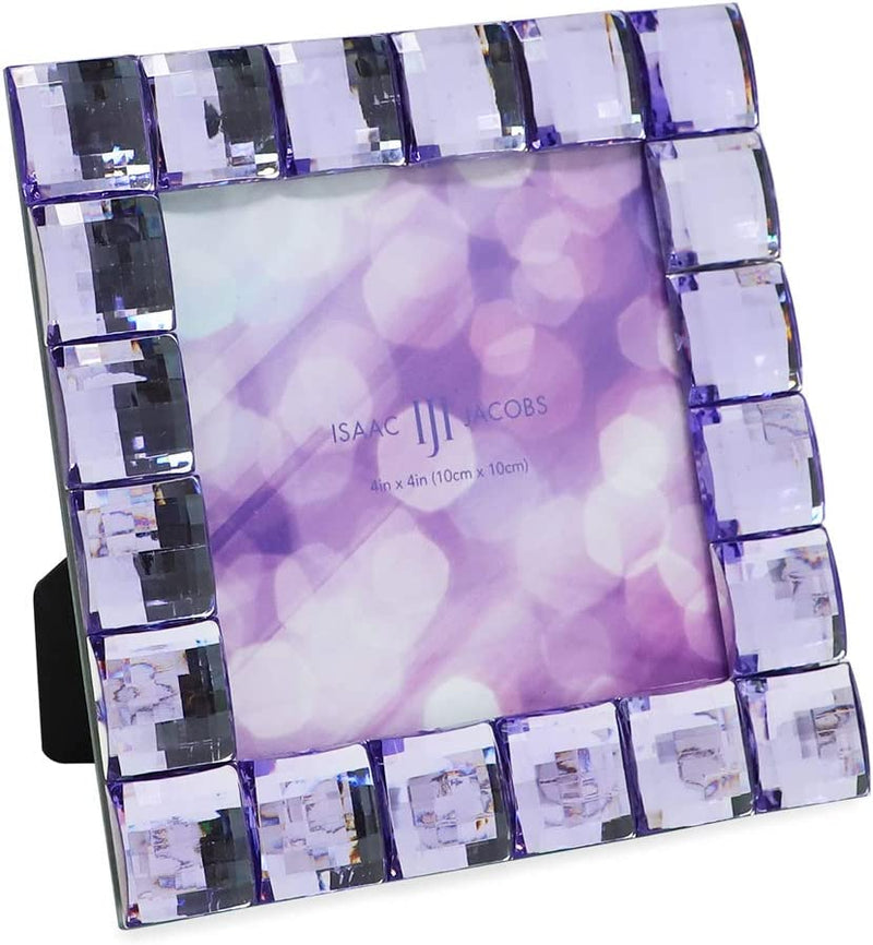 Isaac Jacobs Decorative Sparkling Light Purple Jewel Picture Frame, Photo Display & Home Décor (4X6, Light Purple) Home & Garden > Decor > Picture Frames Isaac Jacobs International Light Purple 4x4 