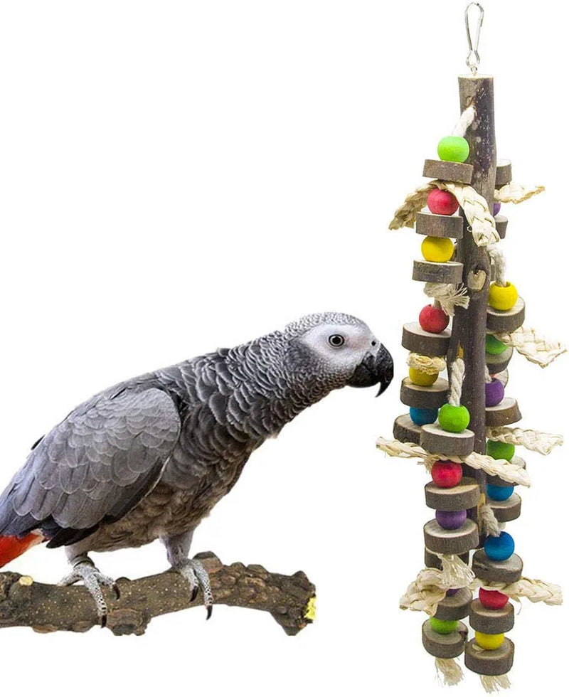 Ebaokuup Wood Bird Chewing Toys-Blocks Parrot Tearing Toys Best for Finch,Budgie,Parakeets,Cockatiels, Conures,Love Birds and Parrots