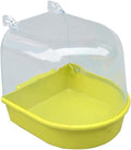 Parrot Bathing Hanging on Cage Birdbath Bird Supplies Plastic Box Cage Accessories for Pet Shower(Green) Animals & Pet Supplies > Pet Supplies > Bird Supplies > Bird Cages & Stands ZZHUI Yellow  