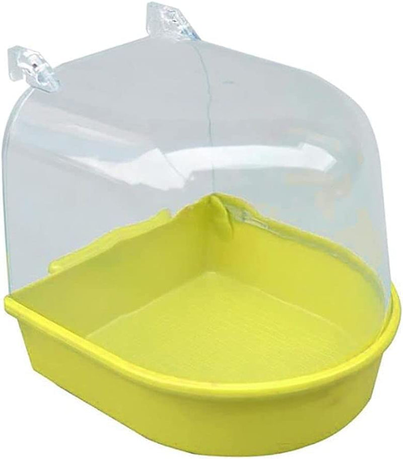 Parrot Bathing Hanging on Cage Birdbath Bird Supplies Plastic Box Cage Accessories for Pet Shower(Green) Animals & Pet Supplies > Pet Supplies > Bird Supplies > Bird Cages & Stands ZZHUI Yellow  