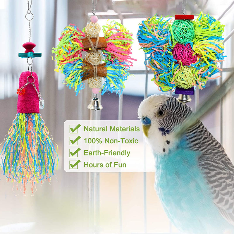 BWOGUE Bird Chewing Toys Parrot Shredder Toy Shred Foraging Hanging Cage Toy for Conure Cockatiel African Grey (3 Pack) Animals & Pet Supplies > Pet Supplies > Bird Supplies > Bird Toys BWOGUE   