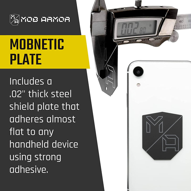 Mob Armor Mobnetic Plates (2 Pack) - Compatible with Mob Magnetic Phone Mount for Car - Universal Smartphone Mounting Plates - Best Vehicle Accessory for Cellphone - Black Sporting Goods > Outdoor Recreation > Winter Sports & Activities Mob Armor   
