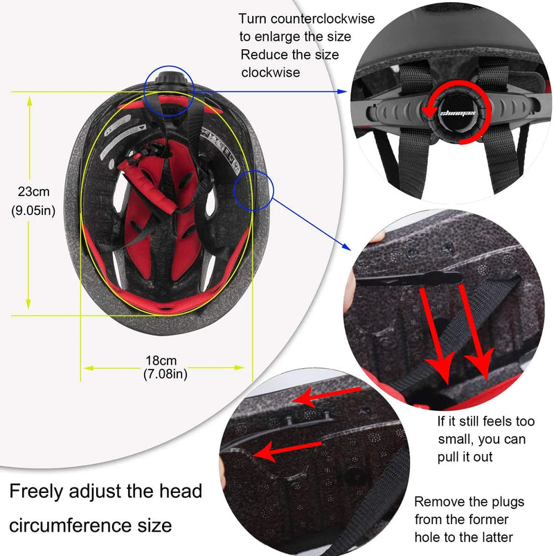 Shinmax Bike Helmet, Bicycle Helmet Men Women with Detachable Magnetic Goggles & Portable Bag Adjustable for Adult Road/Biking/Mountain Cycling Helmet Bc-001