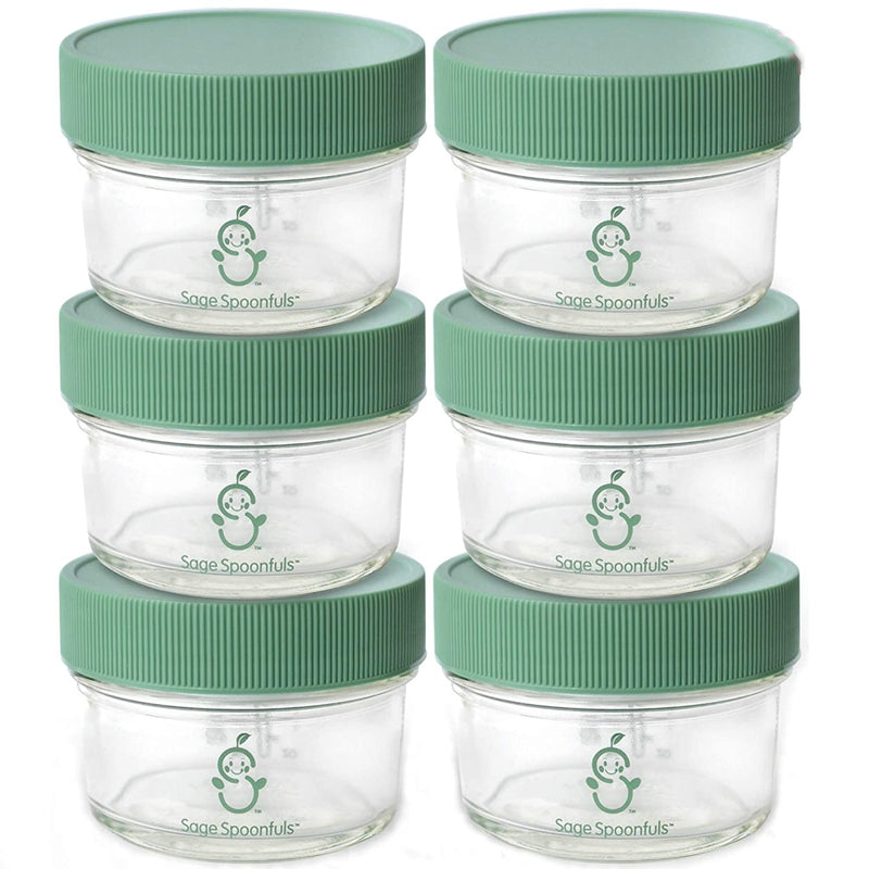 Sage Spoonfuls Glass Baby Food Storage Jars - 4-Pack of 8 Ounce Reusable Glass Food Storage Containers with Lids - Leakproof & Airtight - Dishwasher Safe - Microwave & Freezer Friendly - Bpa-Free Home & Garden > Decor > Decorative Jars Sage Spoonfuls Set of 6 Glass 4 Ounce Jars  