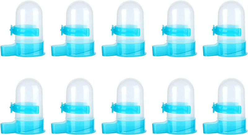 10Pcs Bird Water Dispenser for Cage, Plastic Bird Water Bowl Automatic No Mess Gravity Feeder Bird Watering Supplies for Pet Parrot, Hamster, Cockatiel, Budgie Lovebirds and Other Birds