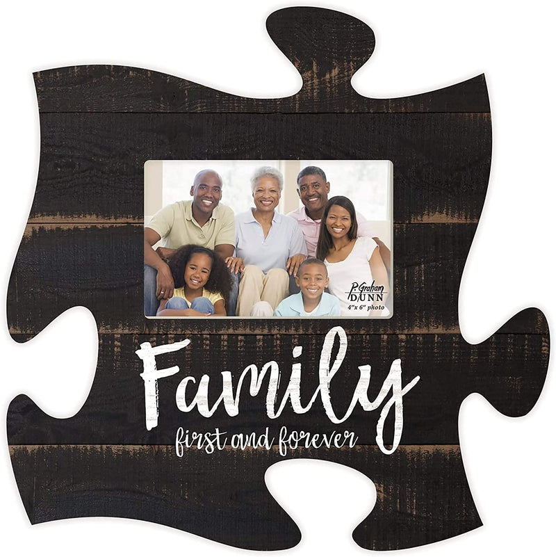 P. Graham Dunn Memories White Distressed Wood Look 4 X 6 Wood Puzzle Wall Plaque Photo Frame Home & Garden > Decor > Picture Frames P. Graham Dunn Brown Family  