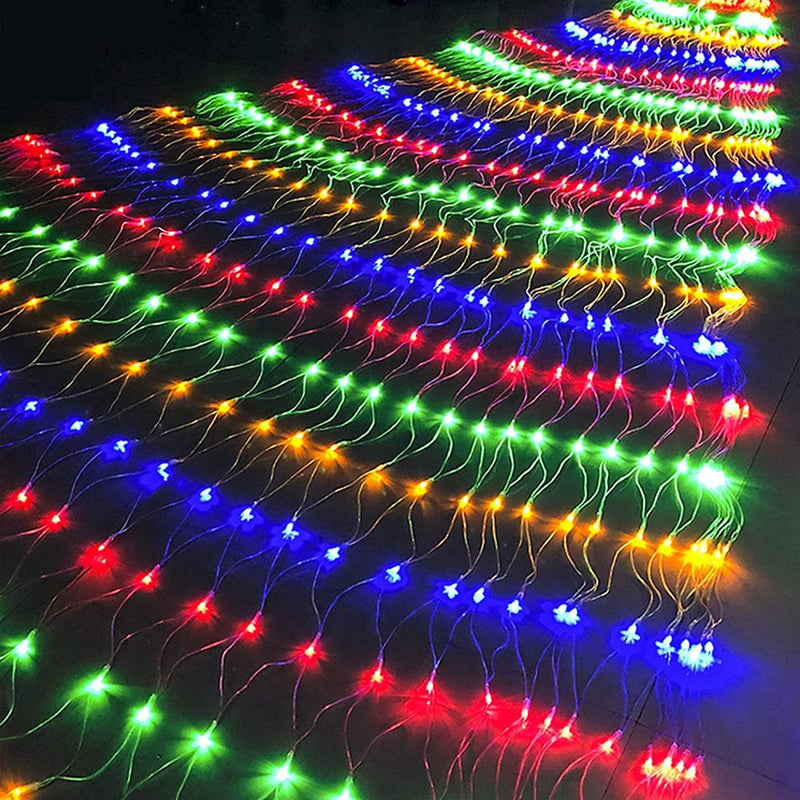 Outdoor Christmas Net Lights, 4.9Ft X 4.9Ft 96 LED Fairy String Light with 8 Lighting Modes, Connectable Light for Garden Tree Bushes, Holiday Wedding Party Decorations,Blue Home & Garden > Decor > Seasonal & Holiday Decorations Morttic 4.9ft*4.9ft Multicolor 