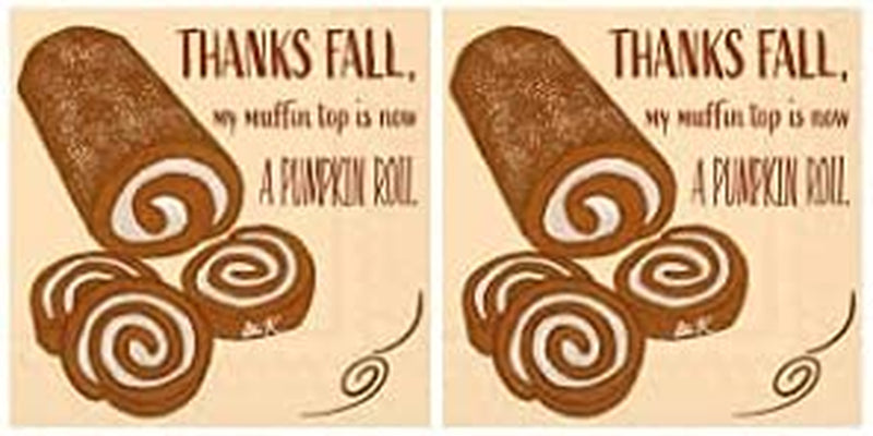 Pumpkin Roll Autumn Cocktail Napkins - Designer Barware Beverage Fall Party Supplies - Thanks Fall Muffin Top Napkin (3-Ply, 40 Count) Home & Garden > Kitchen & Dining > Barware Scout & Company   