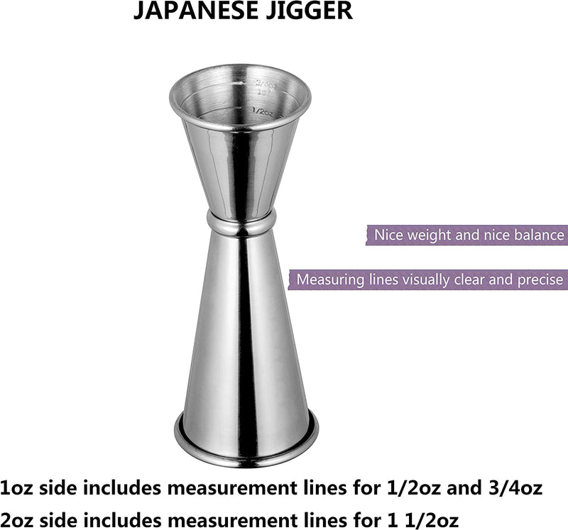 Double Cocktail Jigger: Stainless Steel Bar Measuring Jigger 1Oz/2Oz by HOMEKEROS Home & Garden > Kitchen & Dining > Barware HOMEKEROS   
