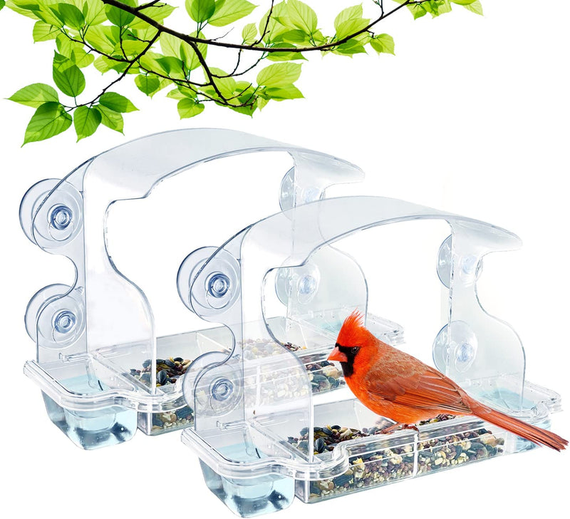 Clearview Deluxe Window Bird Feeder – Unobstructed View with Water, Modern Design with Birds’ Health in Mind, 4 Strong Suction Cups, Dishwasher-Safe Animals & Pet Supplies > Pet Supplies > Bird Supplies > Bird Cage Accessories > Bird Cage Food & Water Dishes CDW Innovations Clear 2 