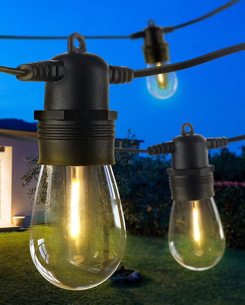 DGE Outdoor LED String Lights 48FT Patio String Light Shatterproof & Waterproof IP65, 18 AWG UL Listed Wire Bright String Light for Patio, Backyard, Gazebo, Porch, Wedding Party Home & Garden > Lighting > Light Ropes & Strings DGE 96 FT  