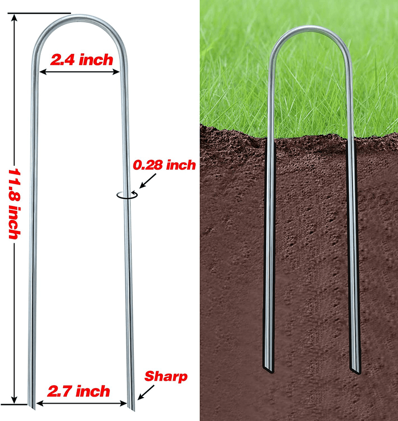 DGFOAVO Trampolines Wind Stakes Heavy Duty U Type Sharp Ends Safety Ground Anchor Galvanized anti Rust Steel for Soccer Goals,Camping Tents and Huge Garden Decoration Sporting Goods > Outdoor Recreation > Camping & Hiking > Tent Accessories DGFOAVO   