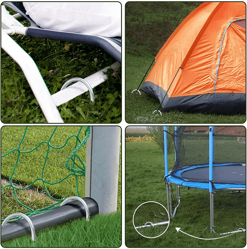 DGFOAVO Trampolines Wind Stakes Heavy Duty U Type Sharp Ends Safety Ground Anchor Galvanized anti Rust Steel for Soccer Goals,Camping Tents and Huge Garden Decoration