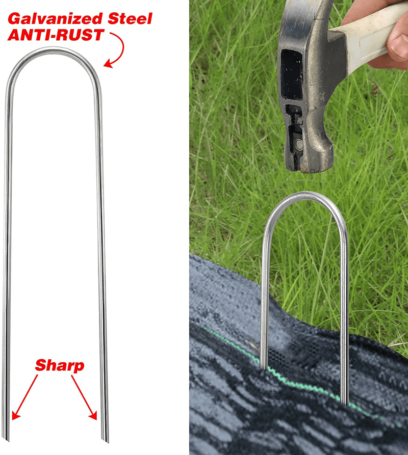 DGFOAVO Trampolines Wind Stakes Heavy Duty U Type Sharp Ends Safety Ground Anchor Galvanized anti Rust Steel for Soccer Goals,Camping Tents and Huge Garden Decoration Sporting Goods > Outdoor Recreation > Camping & Hiking > Tent Accessories DGFOAVO   