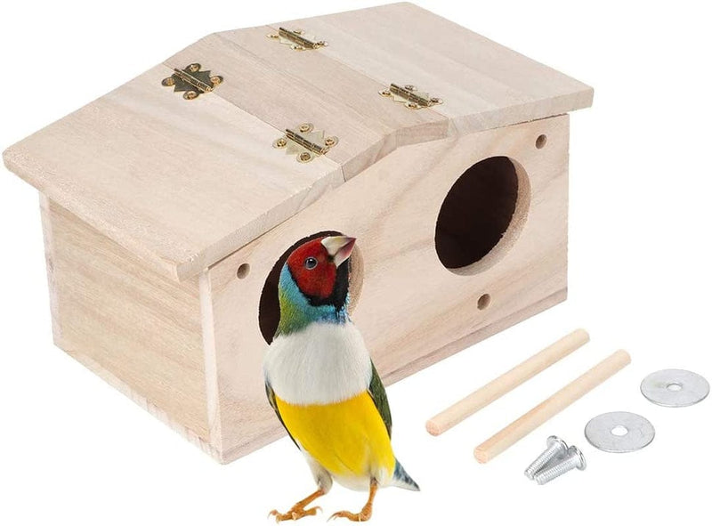 Dibiao Bird Houses for outside Wooden Pet Bird Nests House Breeding Box Cage Birdhouse Accessories for Parrots Swallows
