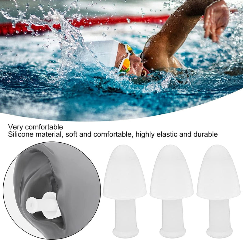 Dilwe Swimming Earplugs, 3Pcs Reusable Silicone Swimming Earplugs Soft Flexible Waterproof Swim Ear Plugs Sporting Goods > Outdoor Recreation > Boating & Water Sports > Swimming Dilwe   
