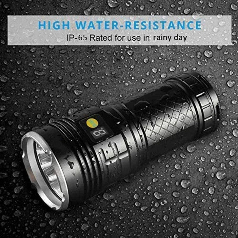 Ditanjia Powerful LED Torch,30000 Lumens Rechargeable 18*T6 LED Torches Handheld Tactical Flashlight with Built-In Batteries4 Modes, Waterproof Torch Lamp for Camping Hiking Emergency Camping Accessor Hardware > Tools > Flashlights & Headlamps > Flashlights Ditanjia   