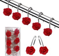DLD Shower Curtain Hooks, 12 Anti-Rust Decorative Resin Hooks (5 Colors Available) for Bathroom, Baby Room, Bedroom, Living Room Decoration (Rose Red) Home & Garden > Decor > Seasonal & Holiday Decorations DLD Red  