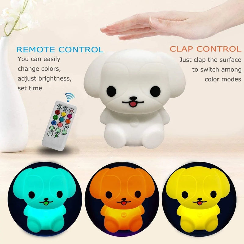 Dog Night Light, Night Lights for Kids, Bedside Lamp for Children, Baby Nursery Night-Light - Break Resistant/Eye Caring/Adjustable Brightness & Color/Time Setting/Touch-Control & Remote Control Home & Garden > Lighting > Night Lights & Ambient Lighting Glinrui   