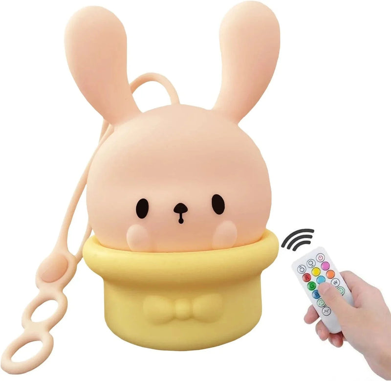Dog Night Light, Night Lights for Kids, Bedside Lamp for Children, Baby Nursery Night-Light - Break Resistant/Eye Caring/Adjustable Brightness & Color/Time Setting/Touch-Control & Remote Control Home & Garden > Lighting > Night Lights & Ambient Lighting Glinrui Magic rabbit pink yellow Medium 
