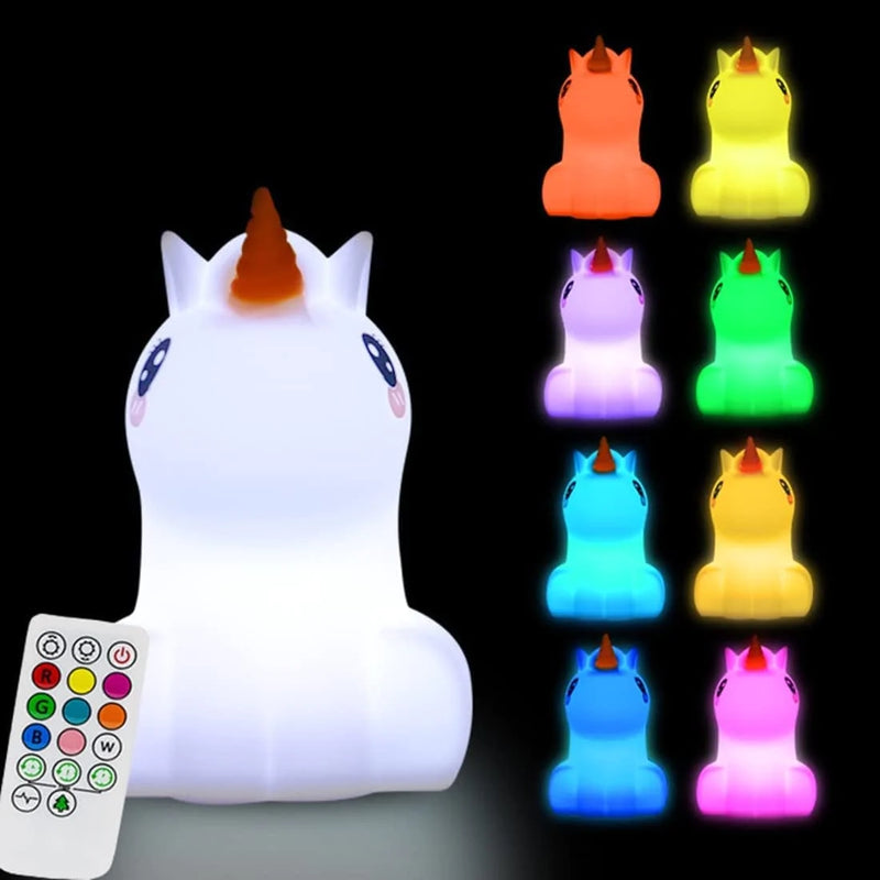 Dog Night Light, Night Lights for Kids, Bedside Lamp for Children, Baby Nursery Night-Light - Break Resistant/Eye Caring/Adjustable Brightness & Color/Time Setting/Touch-Control & Remote Control Home & Garden > Lighting > Night Lights & Ambient Lighting Glinrui Large Unicorn 9 colors Large 