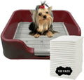 [DogCharge] Indoor Dog Potty Tray – with Protection Wall Every Side for No Leak, Spill, Accident - Keep Paws Dry and Floors Clean Animals & Pet Supplies > Pet Supplies > Dog Supplies > Dog Diaper Pads & Liners PS Korea Wine Tray+Pad 